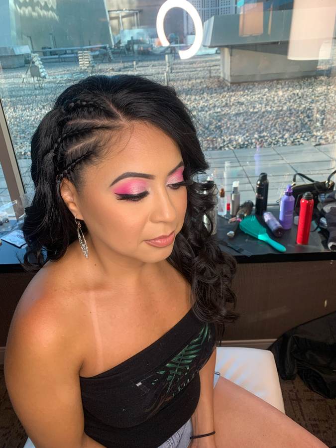 Everyday client, pink glam look