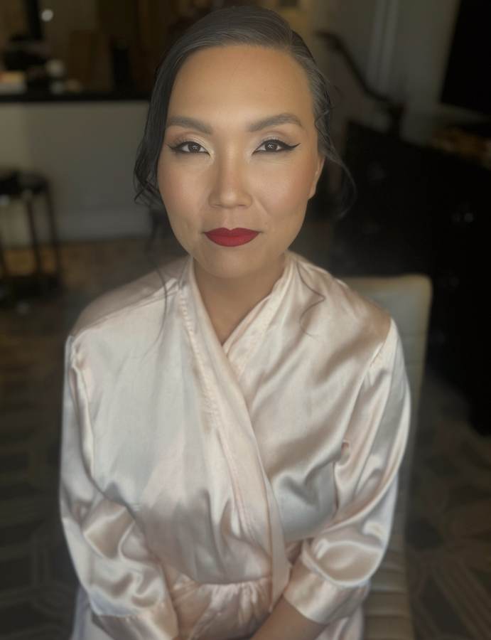 Everyday client, red lip glam